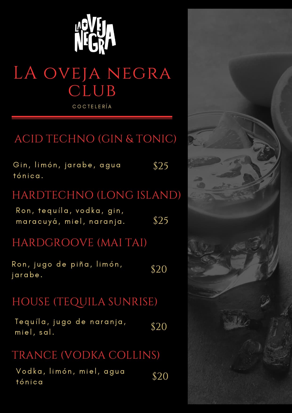 Drinks Menu